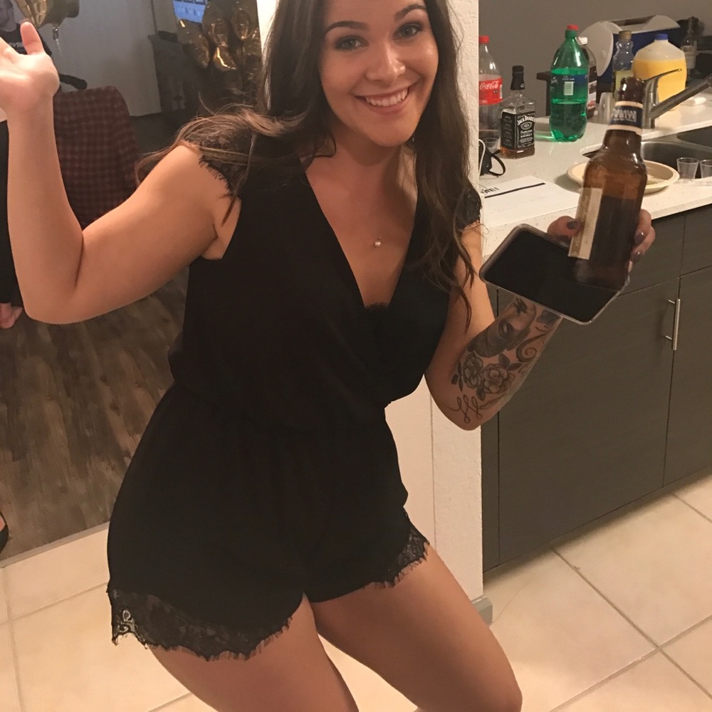 Urban outfitters satin lace romper